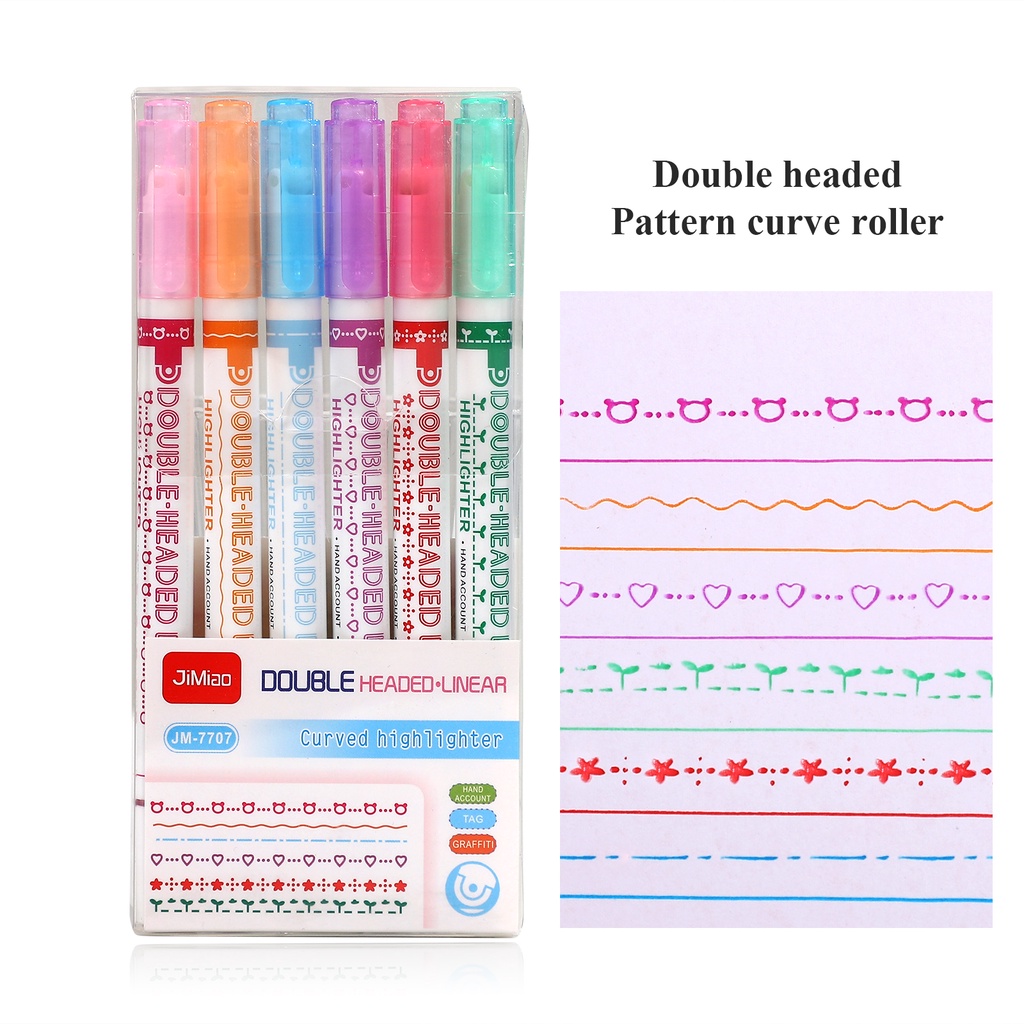 JIANWU 6 Pcs/Set Cute Scroll Wheel Lace Marker Pens DIY Journal ...