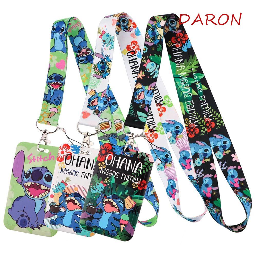 DARON Stitch Lanyard Bank Card Cartoon Pendant ID Card Keychain Phone ...