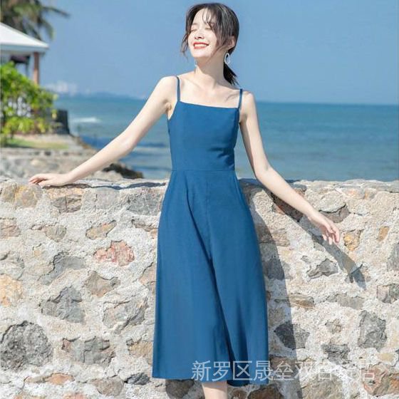 Summer Sling Dress Women 2022 New Style All-Match Slim-fit Slimmer Look ...