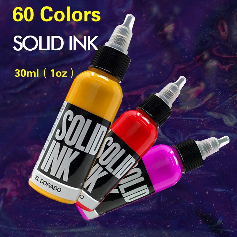 Original 30ml (1oz) USA SOLIDINK Tattoo Ink 66 Colors Permanent Makeup ...