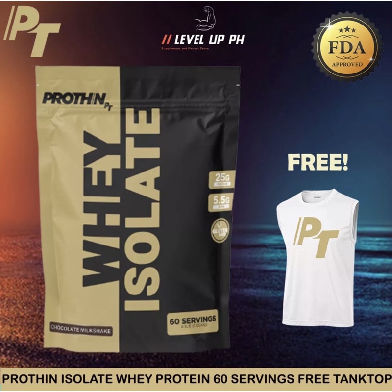 Prothin isolate Whey Isolate 60 Servings with Free Prothin Muscle Tee ...
