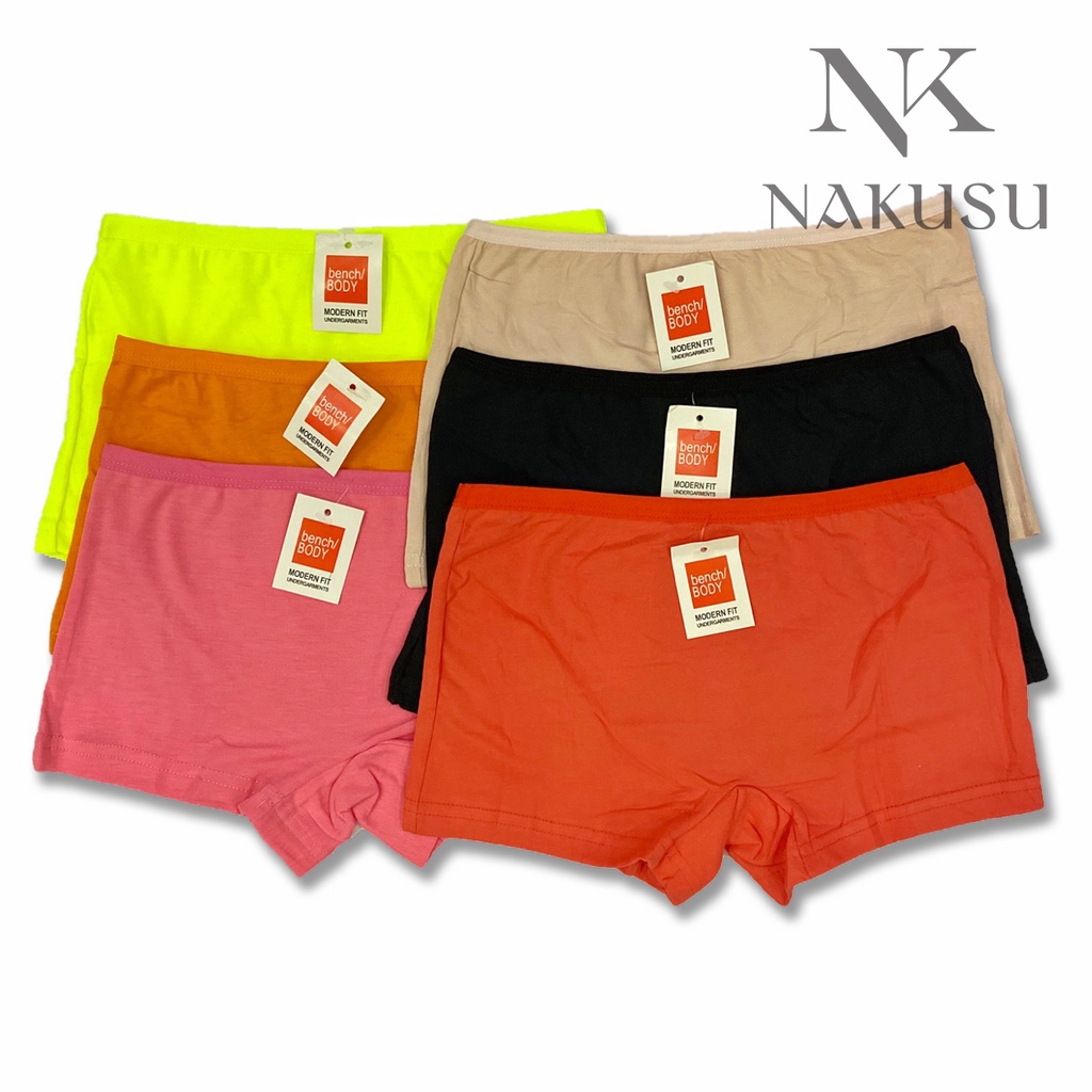 NKS 6Pieces Bench Cotton Plain Boyleg Panty Underwear High Quality