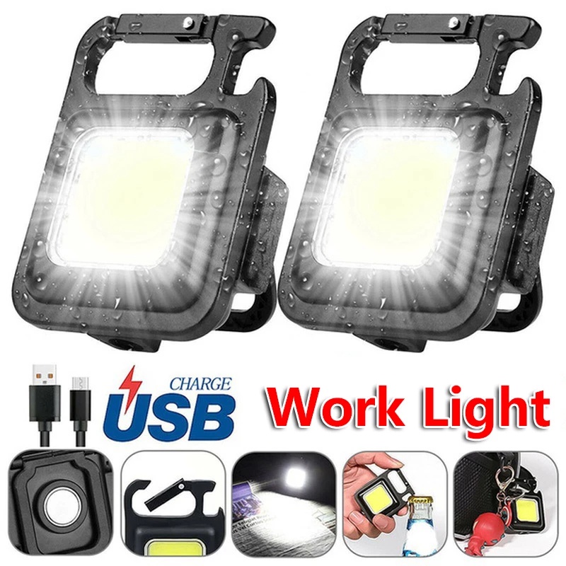 Buy 1 Get 3(Keychain Light+Cable+Whistle+Carabiner) Mini LED Torch