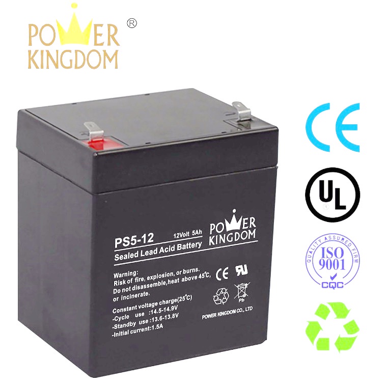 12V 5Ah 20hr Battery 12 Volts 5 Ampere UPS Speaker Power King Batteries ...