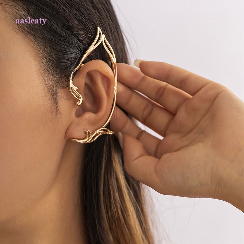 1pc Punk Elf Cat Ear Clip Earrings For Women Simple Ear Contour Ear
