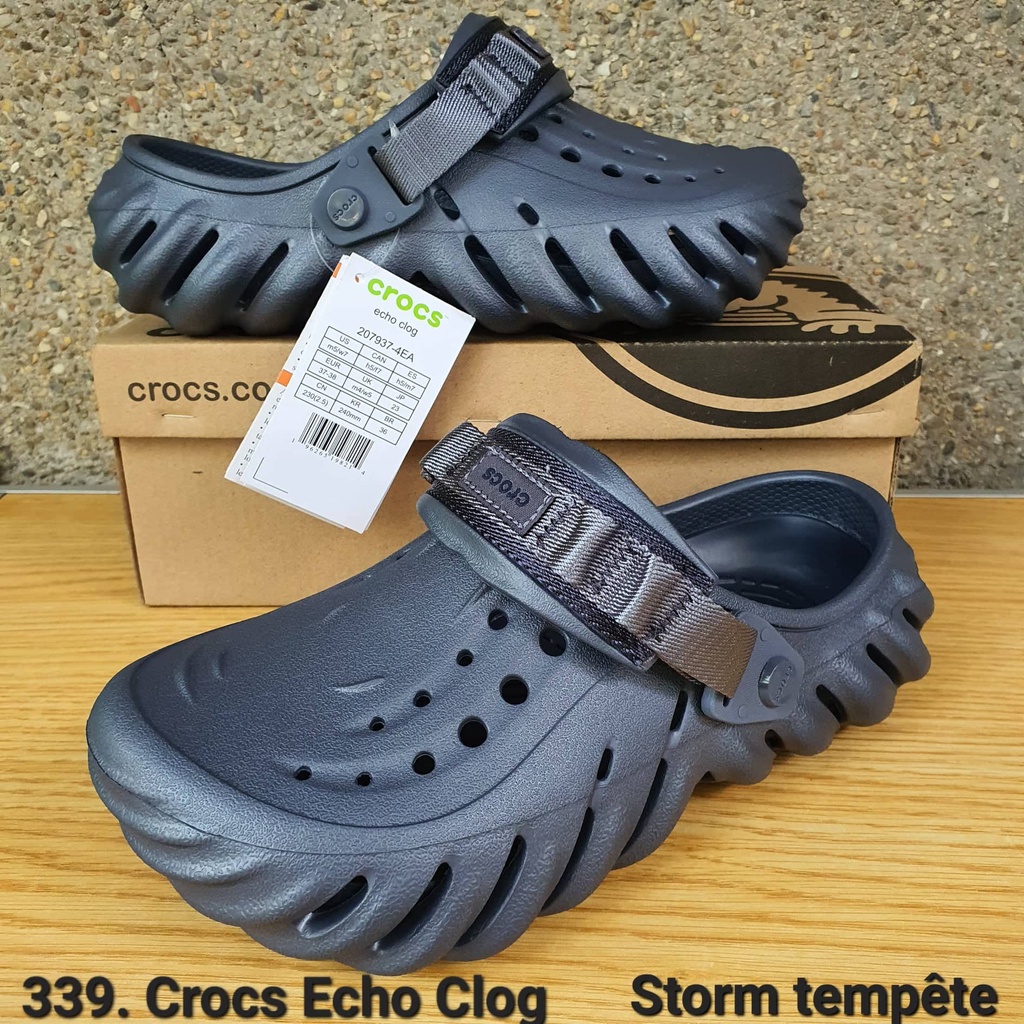 ONHAND Authentic 339. Crocs Echo Clog Storm Tempete Made in China Men