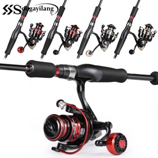 Sougayilang Fishing Set 1.5m-2.4m Rod And 3bb 5.2:1 High Speed Reel Bait  For