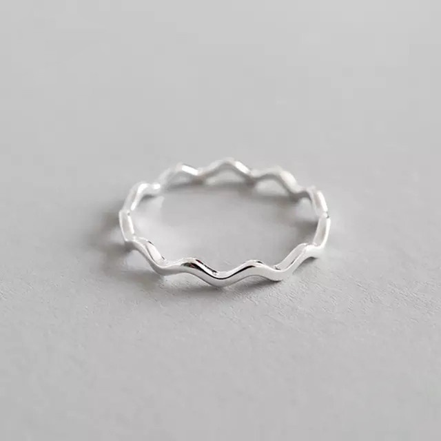New Single-line Curve Wave Boye Halo Ring Niche Design Simple And ...