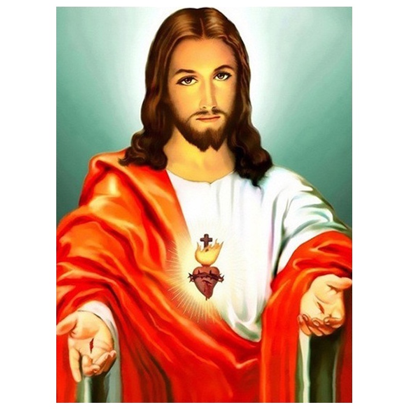 Diamond Art Painting Jesus Christ Carrying A Sheep On His Shoulders(2) Kit For Adults Diamond Art Painting By Number Kits Gem Art Wall Home Decor(Canvas 30x40cm/11.8x15.8inch