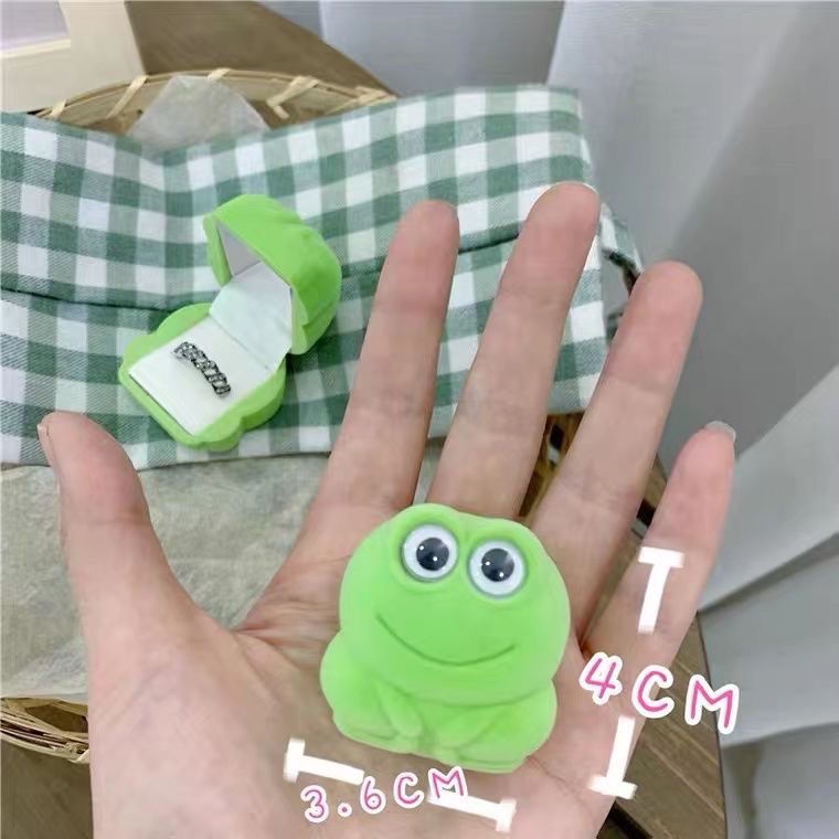 Tiktok Cute Frog Ring Frog Ring Box Couple Ring Accessories Christmas ...