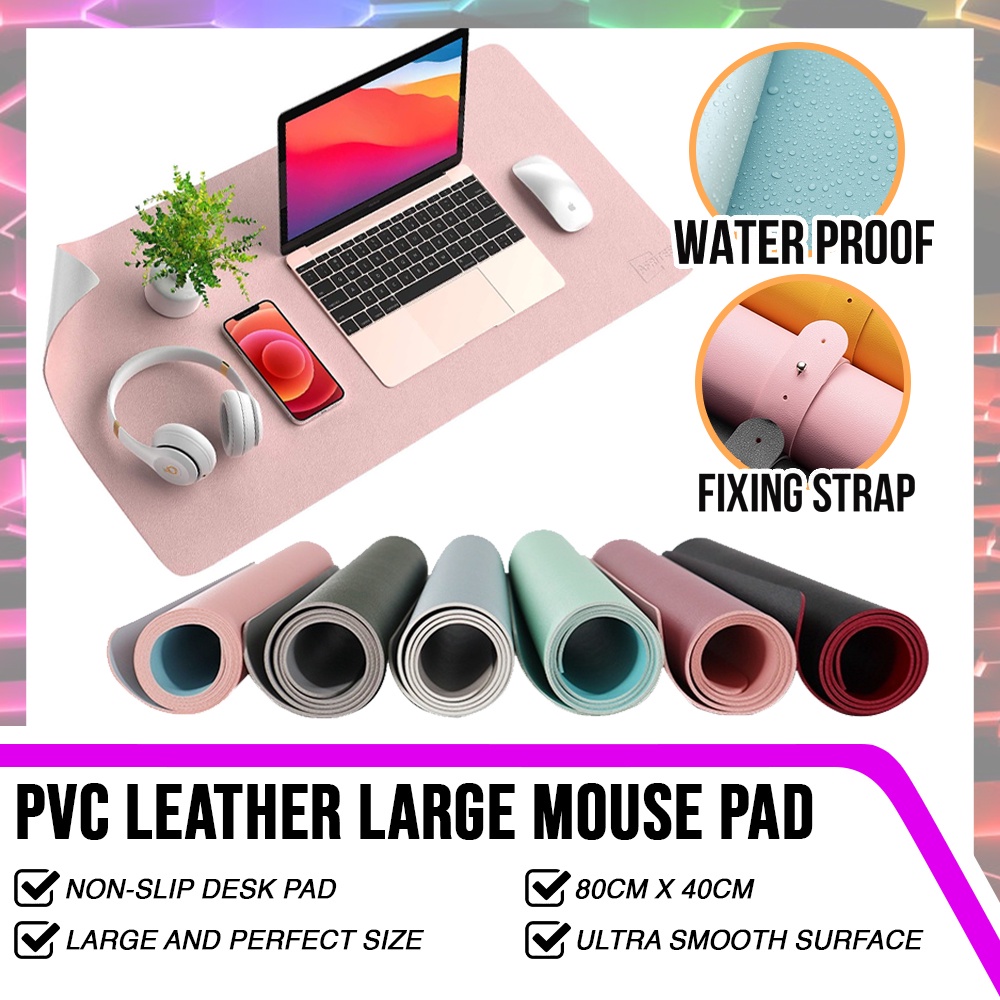 Large Mouse Pad Extra Big Non-Slip Desk Pad 80cm x 40cm Waterproof PVC  Leather Desk Table Protector