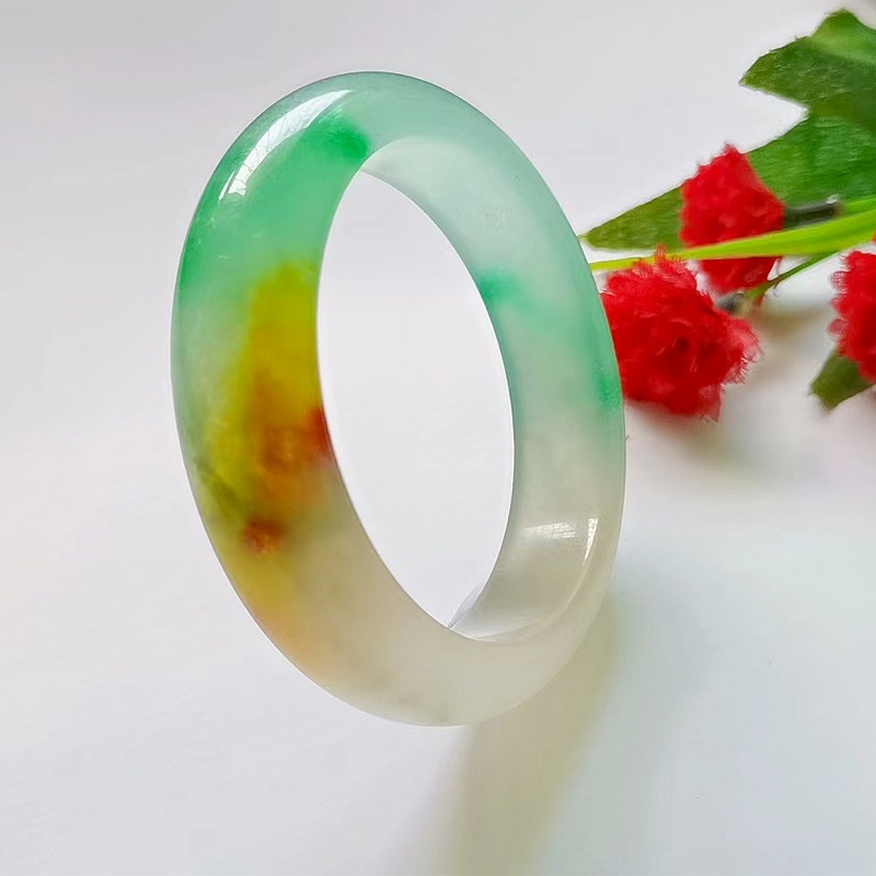 Yellow Jade Green White Tricolor Ice Transparent Quartz Rock Floating ...