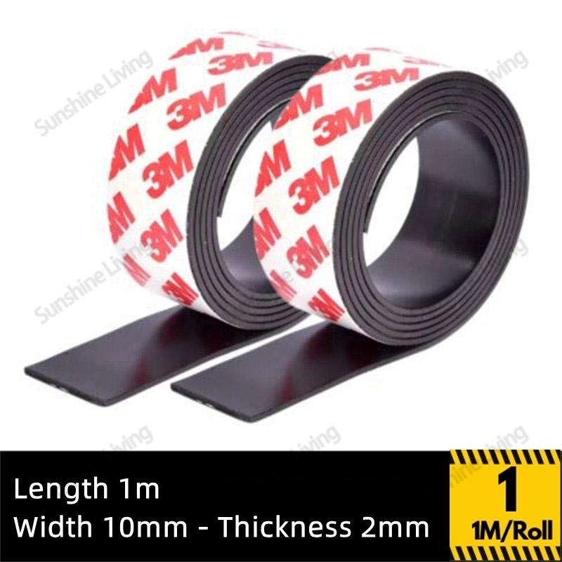 3M Magnetic Strip with Adhesive 1m/Roll Flexible Magnetic Rubber Strip ...