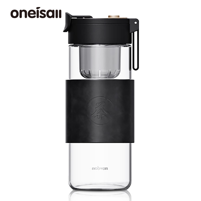 ☑ONEISALL Glass Double Layer Tea Cup Water Bottle Tea Cup with
