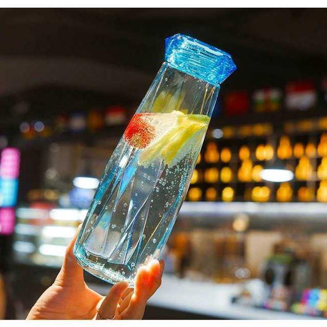 Glass Bottle Tumbler 500ml Creative diamond thick water cup Students