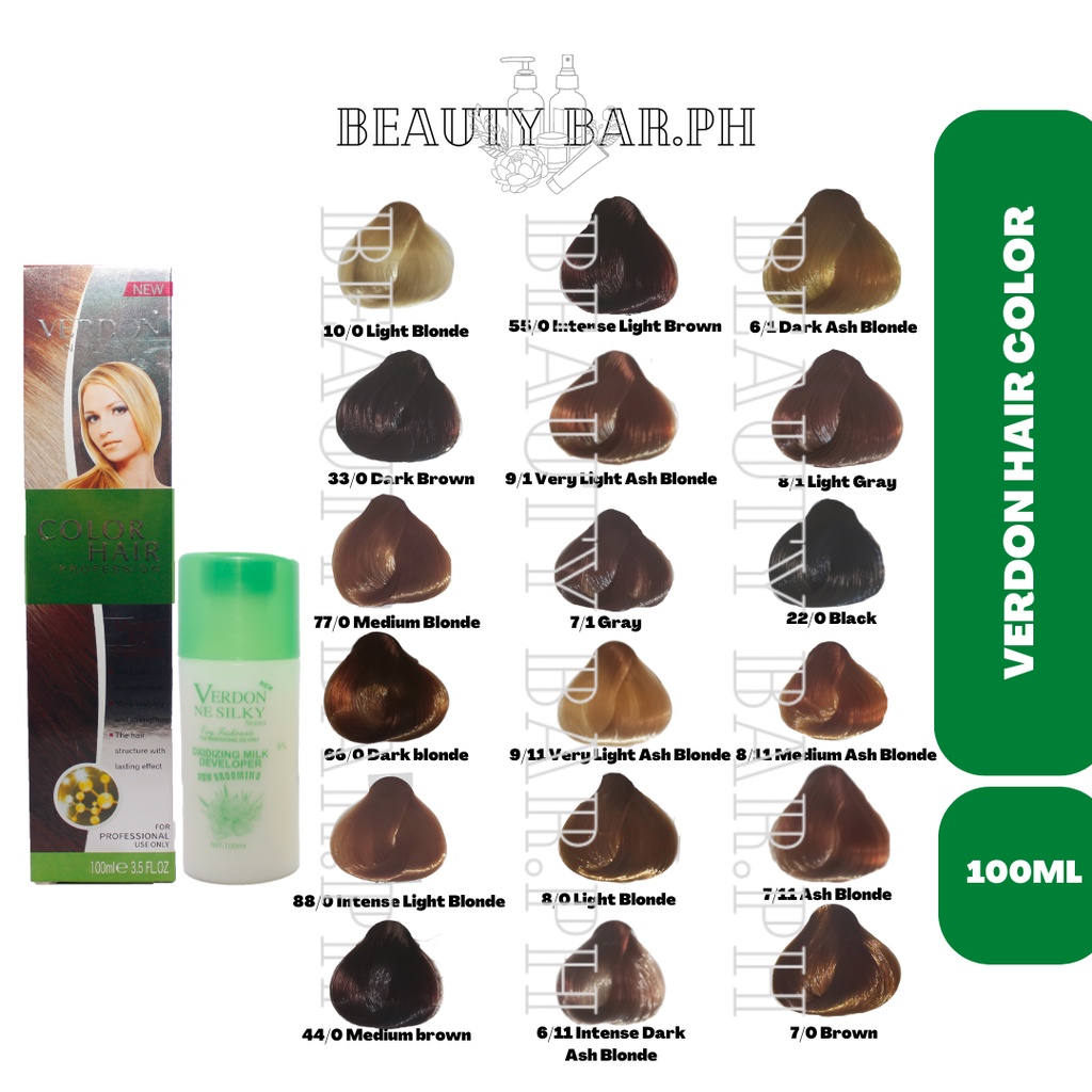 Verdon Hair Color Coloring Cream Hair Dye Ash / Brown / Blonde / White ...