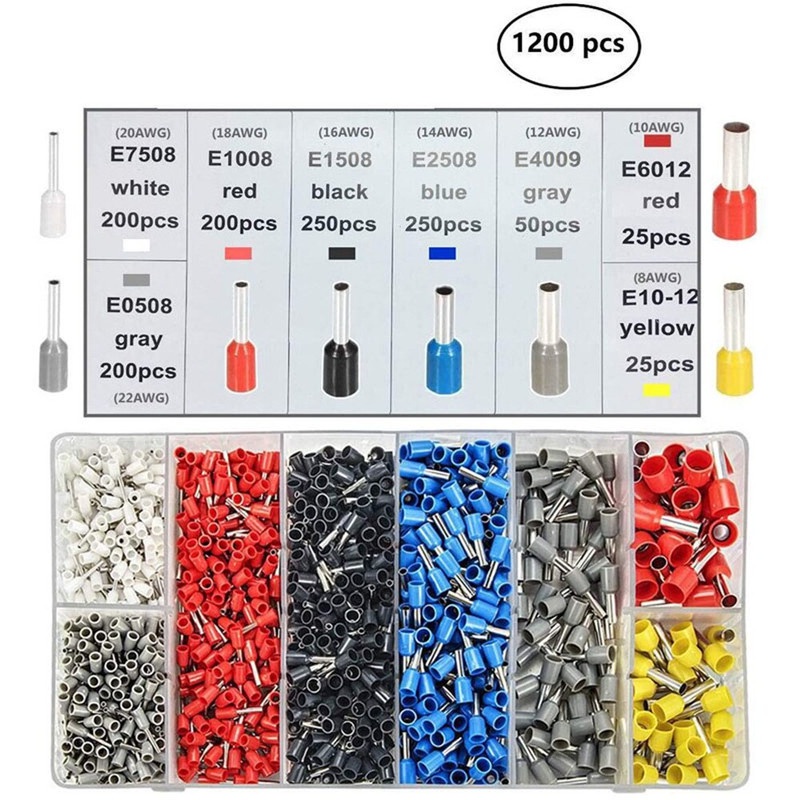 Pcs Wire Copper Crimp Connector Insulated Cord Pin End Terminal Ferrules Kit Set Tubular