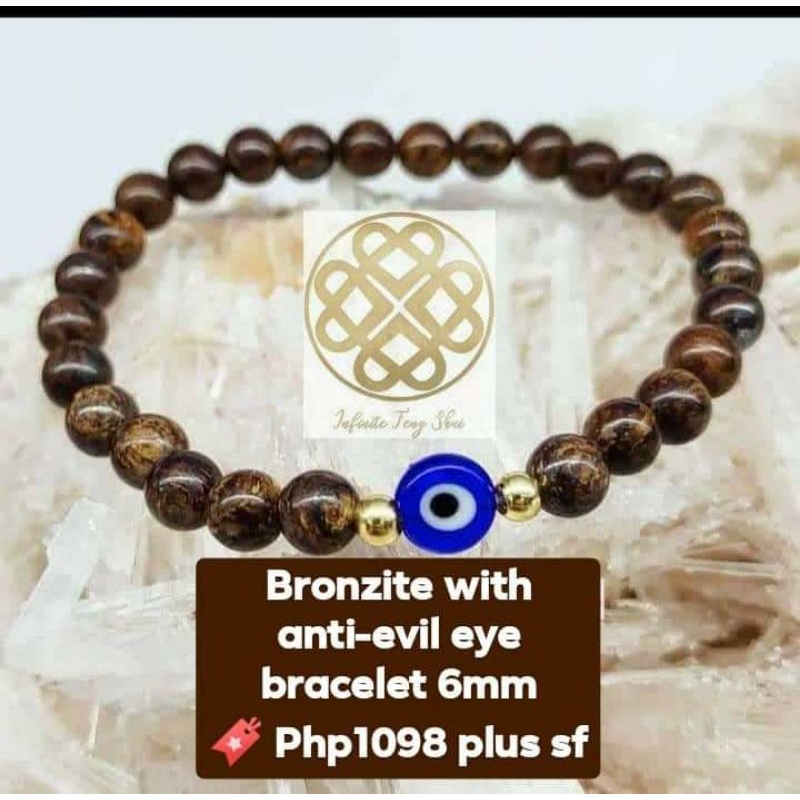 Bronzite with anti-evil eye bracelet (6mm beads) | Shopee Philippines