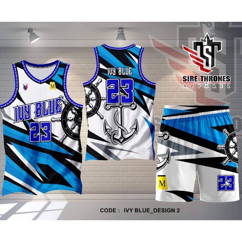 Basketball Jersey Design Sublimation 2023 Ivy Blue Jersey Full ...