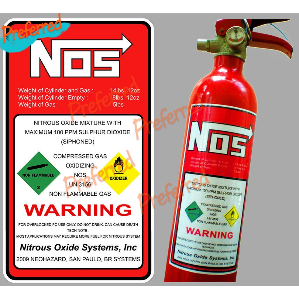 Nitrous Oxide Nos Oxide Drift Turbo Jdm Decal Sticker Height 15cm Car