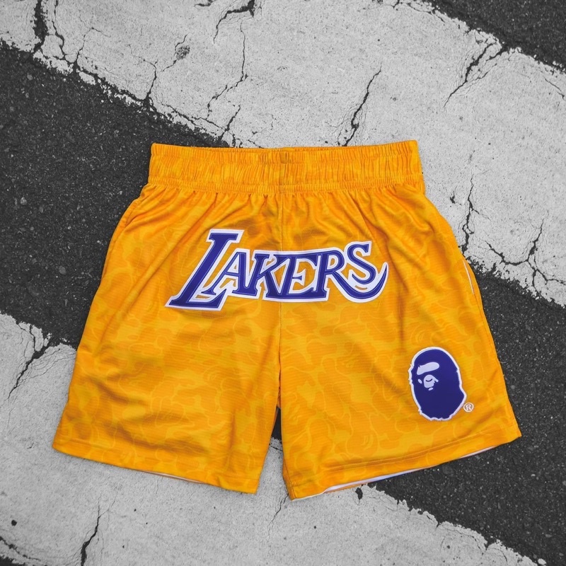 bape laker shorts