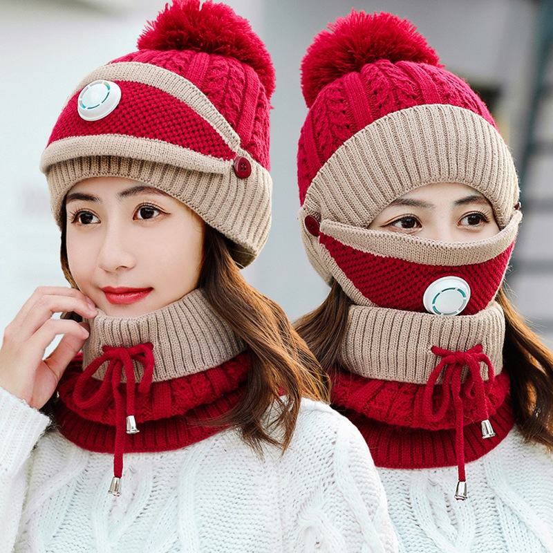 Winter fashion riding ear protection wool cap Shopee Philippines