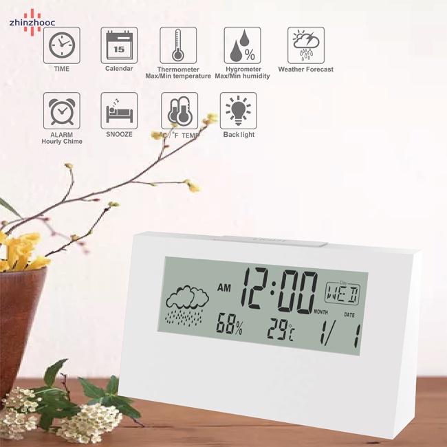 vip Electric Lcd Desk Alarm Clock With Calendar Digital Temperature ...