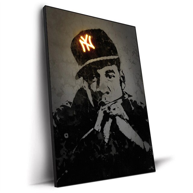 Abstract Neon Design Rapper Star Posters 2Pac Hip Hop Singers Wall Art ...