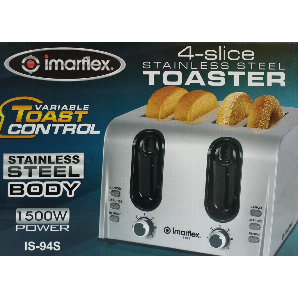 Imarflex IS94S Popup Toaster Bread Toaster 4 slices Shopee Philippines
