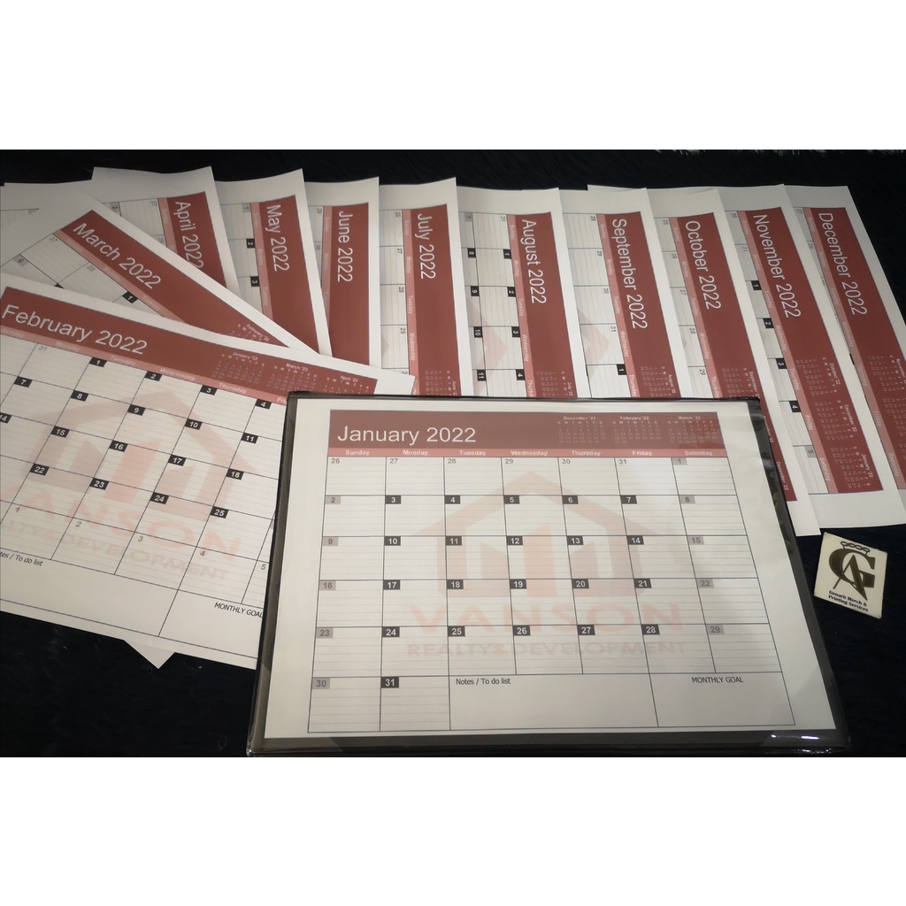 Desk/Table Planner Calendar 2024 (Monthly) A4 Size 8.3x11.7 inches