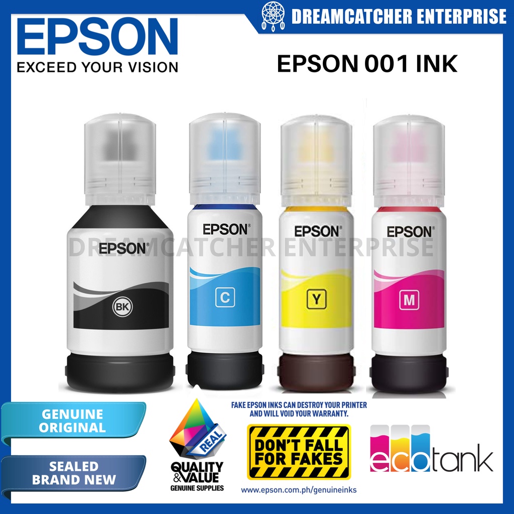 Original Epson 001 Ink Bottle 127ml / 65ml (Genuine New Sealed) for ...