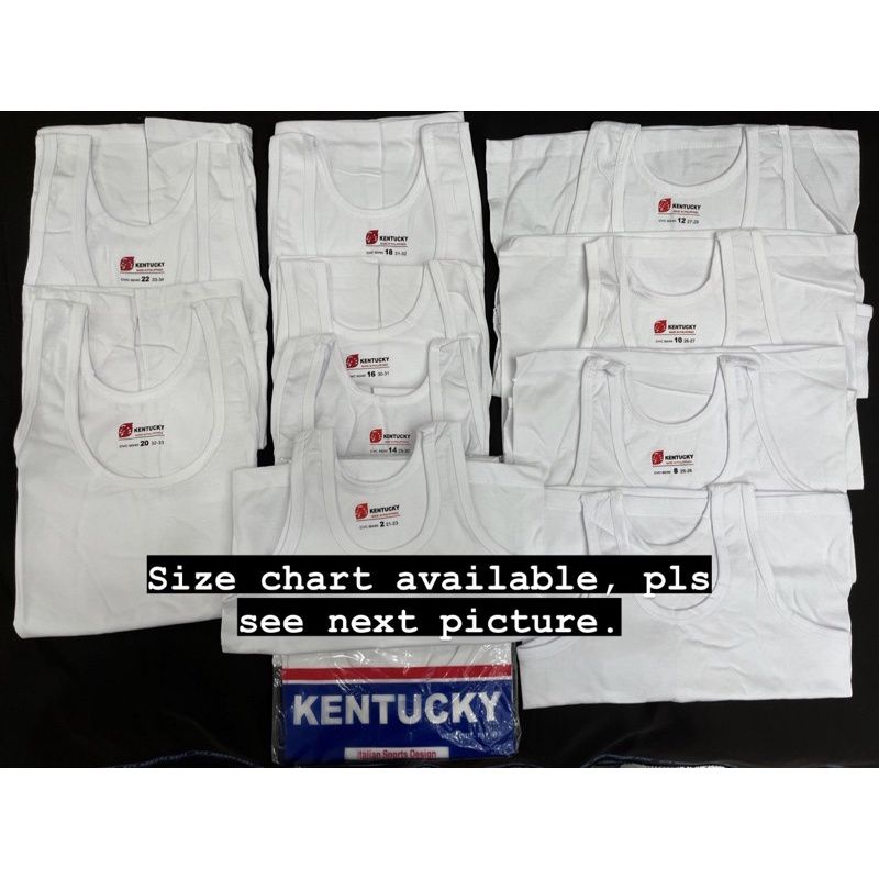 KENTUCKY SANDO WHITE FOR KIDS (6PCS) | Shopee Philippines