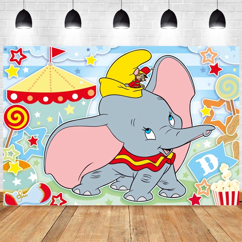 Circus Dumbo Photo Backdrop Carnival Elephant Newbon Boys Happy ...