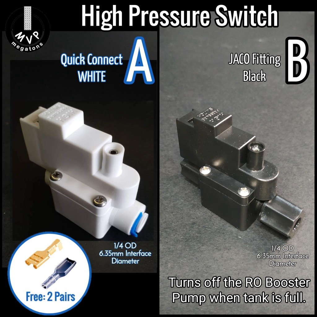 RO High Pressure Switch Valve 1/4OD 24v for RO Booster Pump and Reverse Osmosis System Shopee