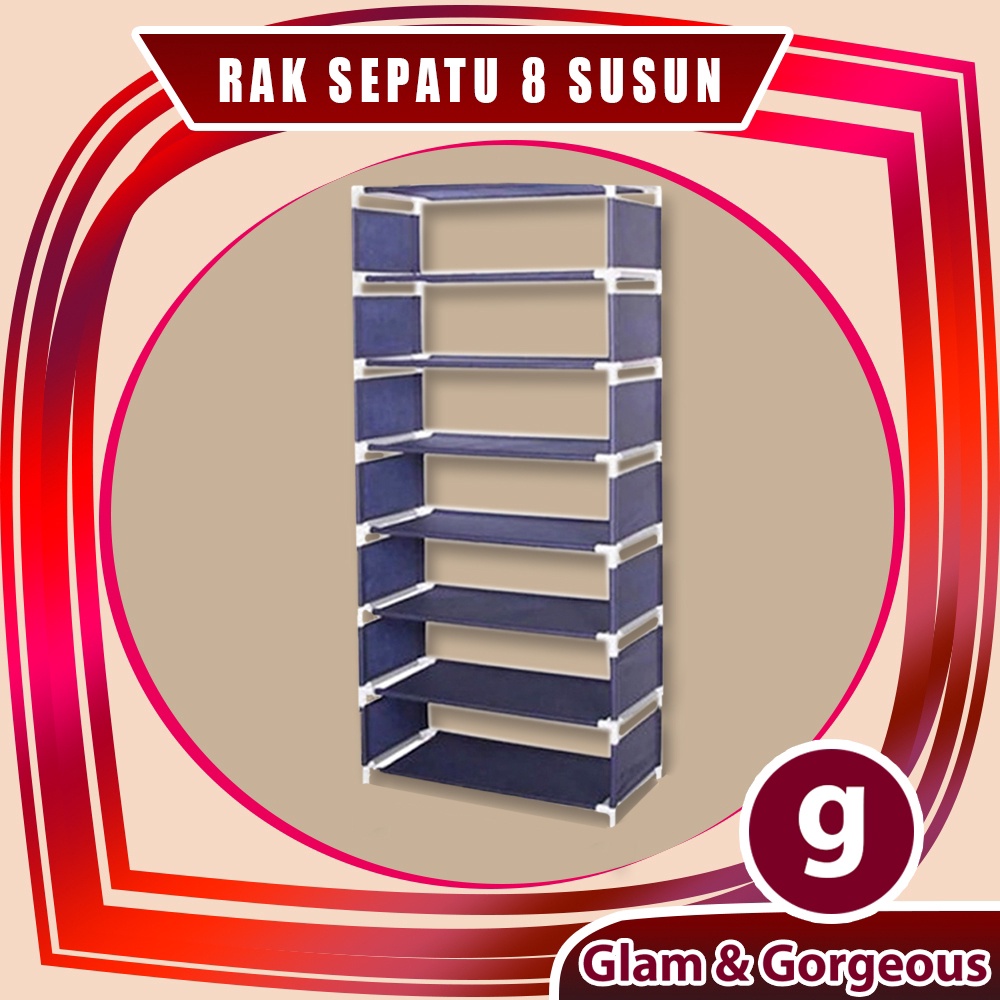 Sandal Shoe Rack 8 Layers 7 Open Spaces Shoes Rack Cabinet Storage ...
