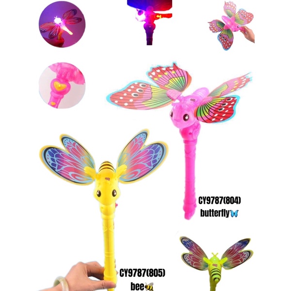 New butterfly/bee magic wand flash music light stick Shopee Philippines