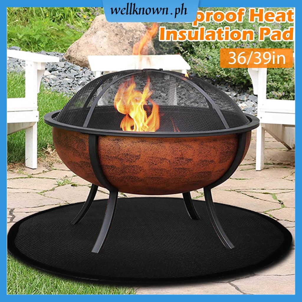 Fire Pit Mat Blcak Round Stove Fire Mat Fireproof Three layered Thicken