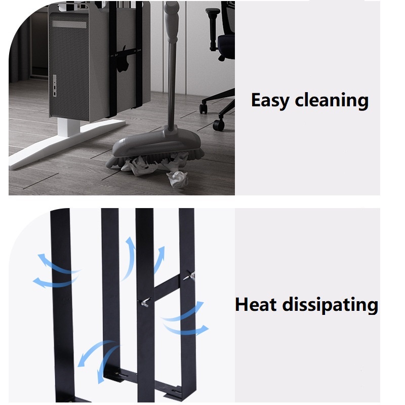 Universal Pc Case Holder Under Desk Adjustable Cpu Stand Lift Computer