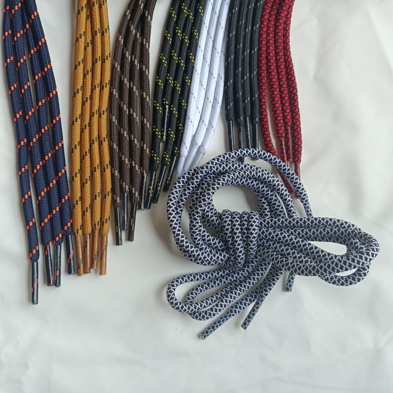 2pcs 4mm Thick Polyester Round Shoelace for Man running shoes , hiking ...