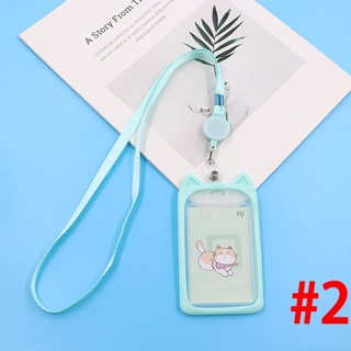 Cute Student Card Holder Name Tag Protector With Retractable & Neck Lanyard  For Kids ID Badge Case Keychain Anti-Lost Sling