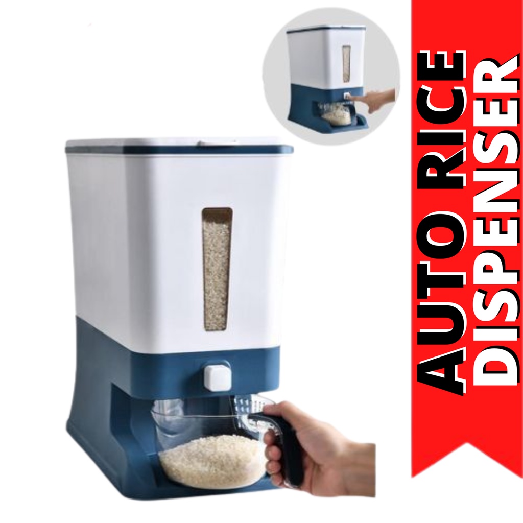12KG Rice Dispenser Storage Automatic Graduated Plastic Sealed Rice