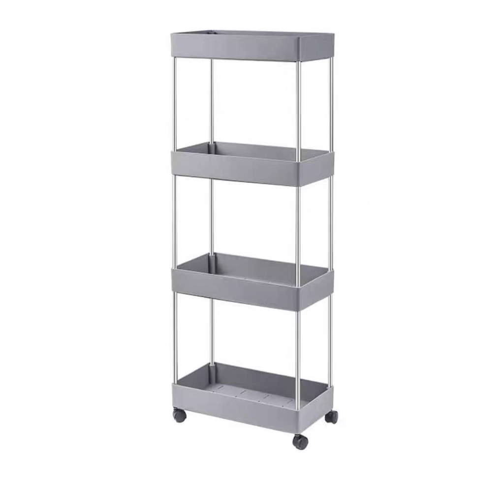 4 Layer Moving Rack Kitchen Storage Shelf Wall Home Bedroom