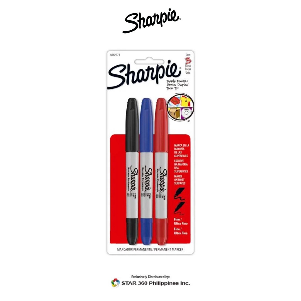 Sharpie Twin Tip Marker 3CT | Shopee Philippines