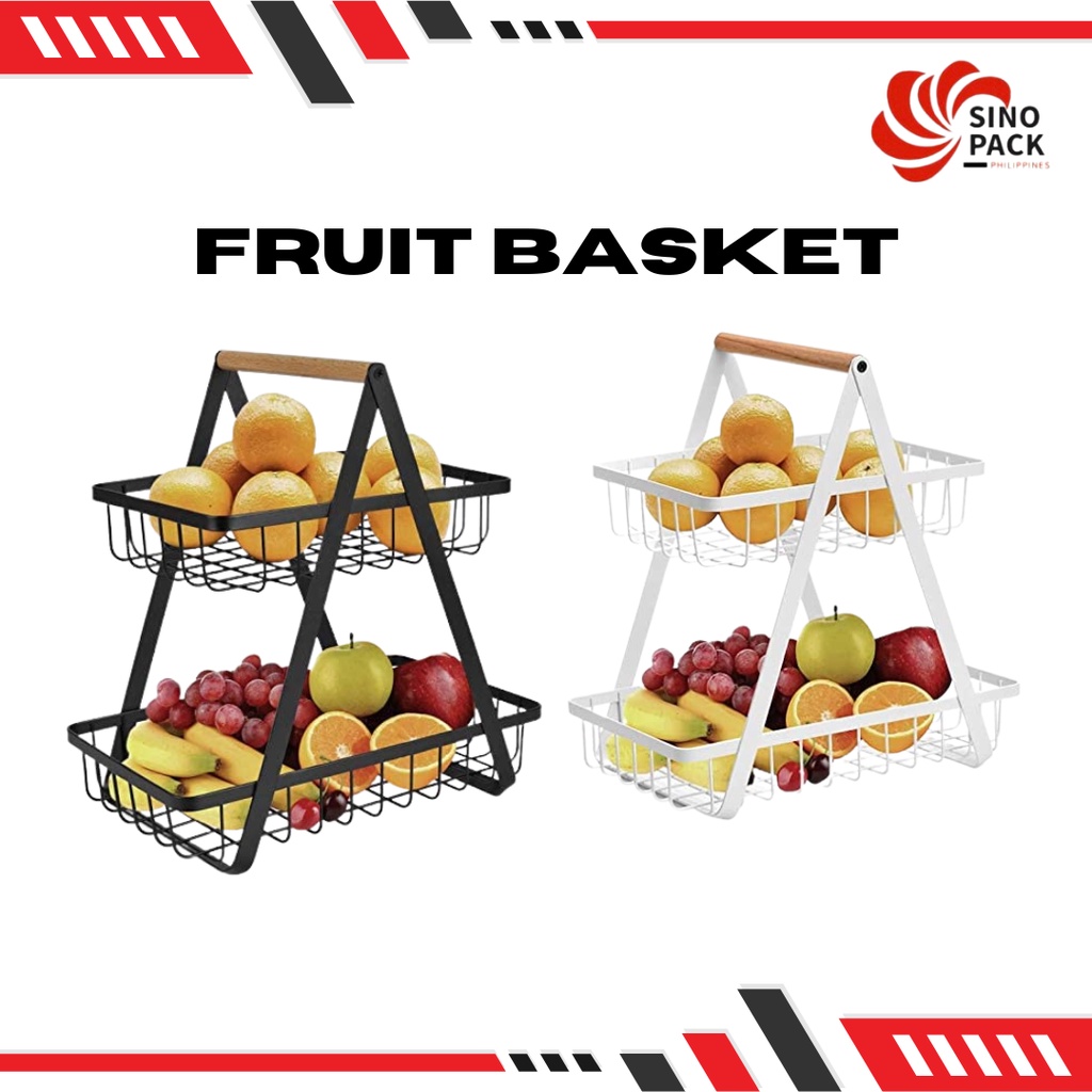 Serveware Kitchen & Dining TQVAI 2 Tier Countertop Fruit Basket Bowl Bread Stora