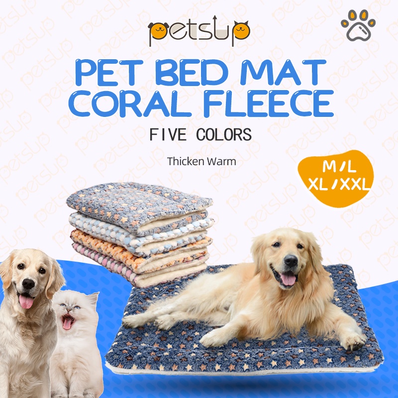 Pet Bed Mat Dog Bed Blanket Soft Coral Fleece Cat Mat Dog Sleeping Mat