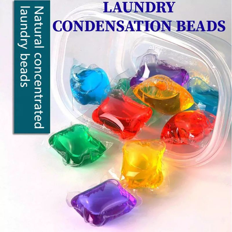 50pcs Portable Laundry Beads Laundry Gel Stains Film Bead Ball Capsules