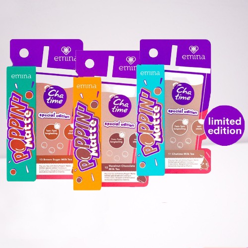 Emina Poppin Matte Special Edition X Chatime BY Shopee