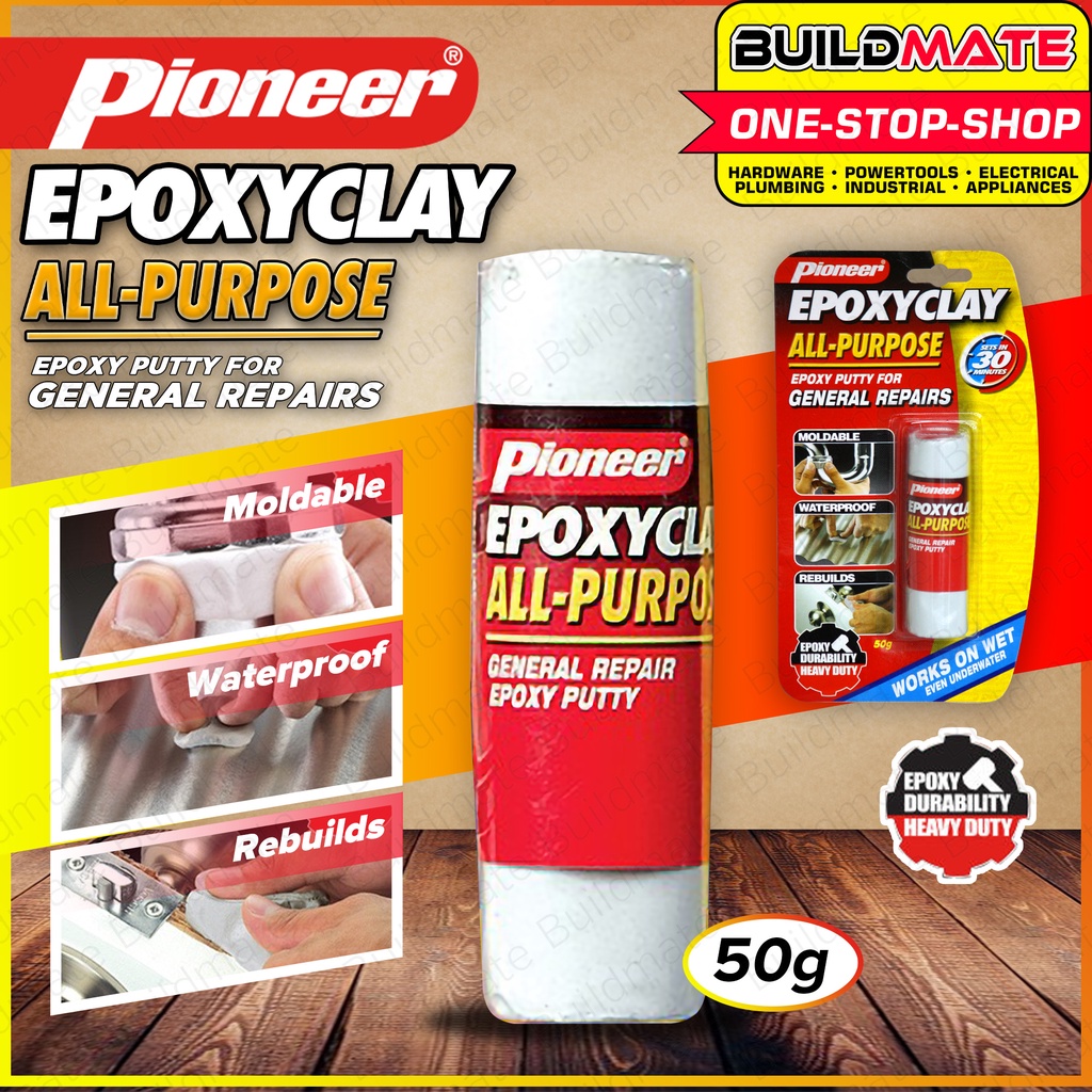 PIONEER 50g Epoxy Clay All Purpose Putty for General Repairs Sets In 30 ...