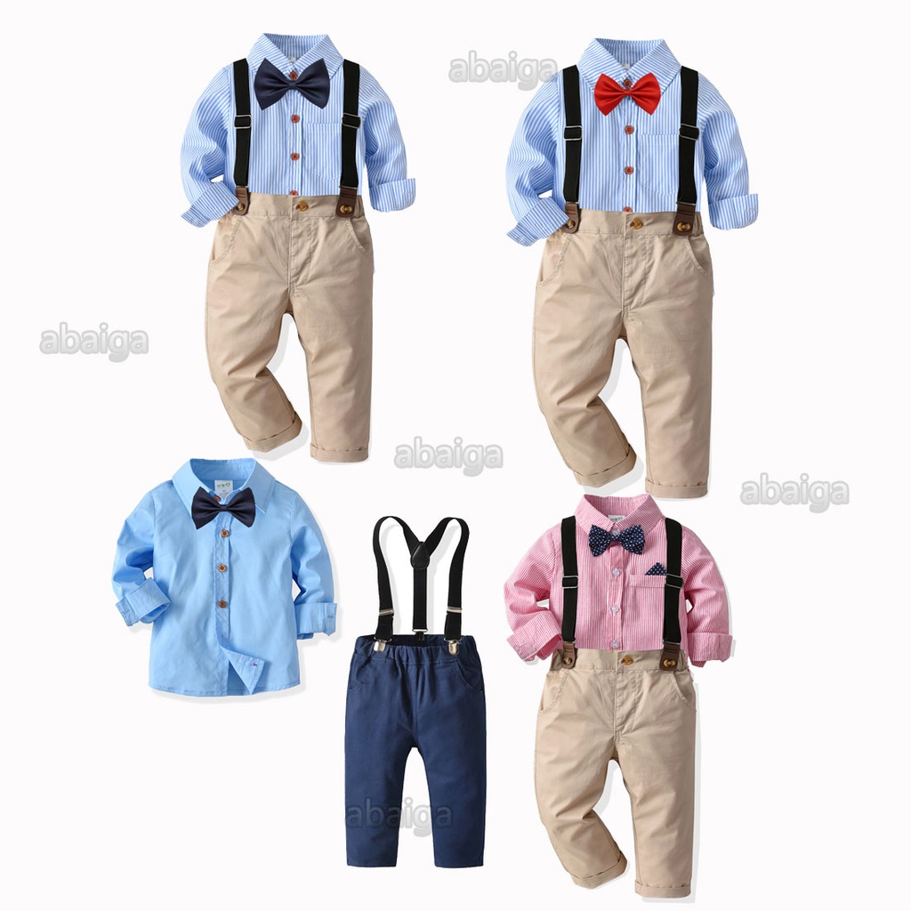Lontakids 2-14 Years Kids Boys Formal Vest Suit 4Pcs (Long Sleeve Shirt+ Vest+Pants+Bowtie) Wedding Birthday Party Gentlemen Clothing Set Children'S Wedding Party Outfit