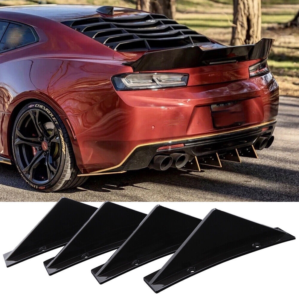 LANTOP For Chevrolet Chevy Camaro Car Curved Rear Bumper Diffuser Shark ...